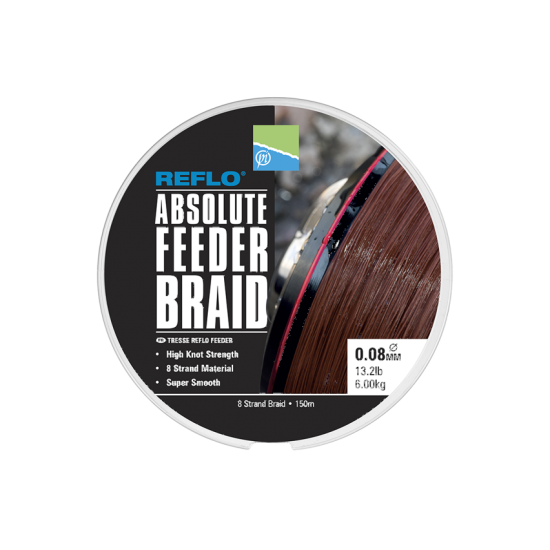 Fir Textil Preston - Reflo Absolute Feeder Braid 0.08mm 150m Fir Textil Preston - Reflo Absolute Feeder Braid 0.08mm 150m